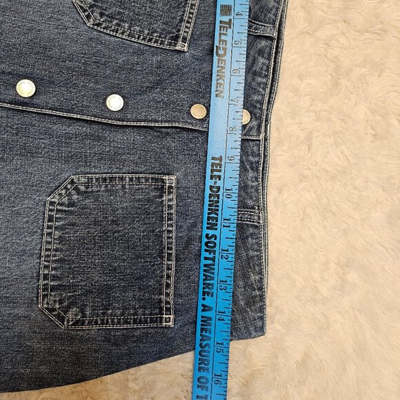 Vintage Tommy Hilfiger Y2K Women's Blue Buttons Up Denim Skirt Size 6 - Picture 4 of 7